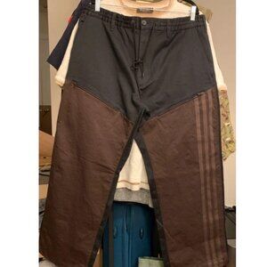 adidas Yohji Yamamoto Y-3 Black Zip Pockets Wide Leg Trousers - Size XL